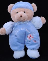 Carters Just One Year JOY Little All Star Blue Bear Rattle Lovey Toy